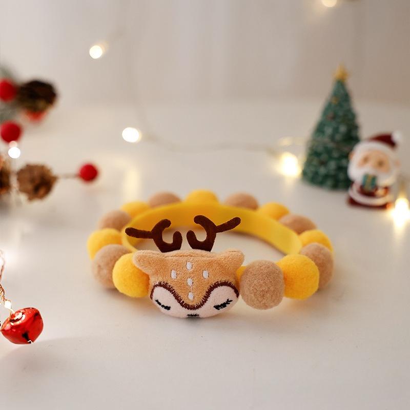 Cat Plush Ball Collar Cute with Doll Pumpkin Spider Small Dog Necklace Beard Corgi Pet Halloween Christmas Neck Ring Jewelry