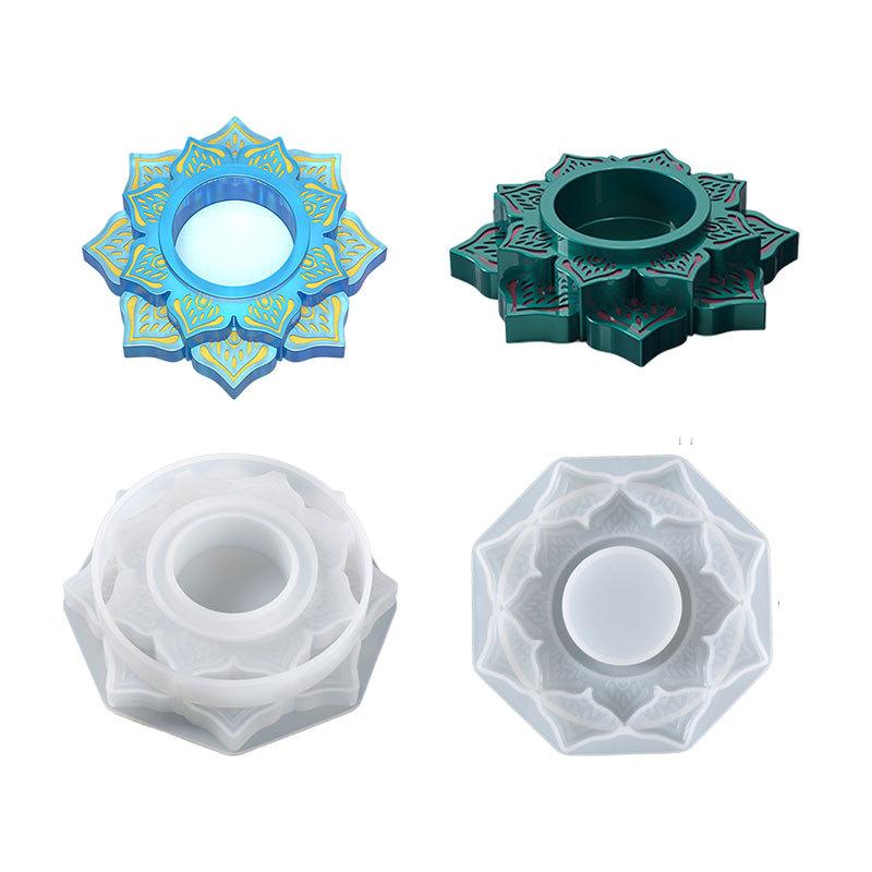Ručně vyráběný kulatý lotosový svícen na svícen Cementová omítka Forma na beton Nádoba na svíčku Silikonová forma Epoxidová pryskyřice Nástroj na svícen