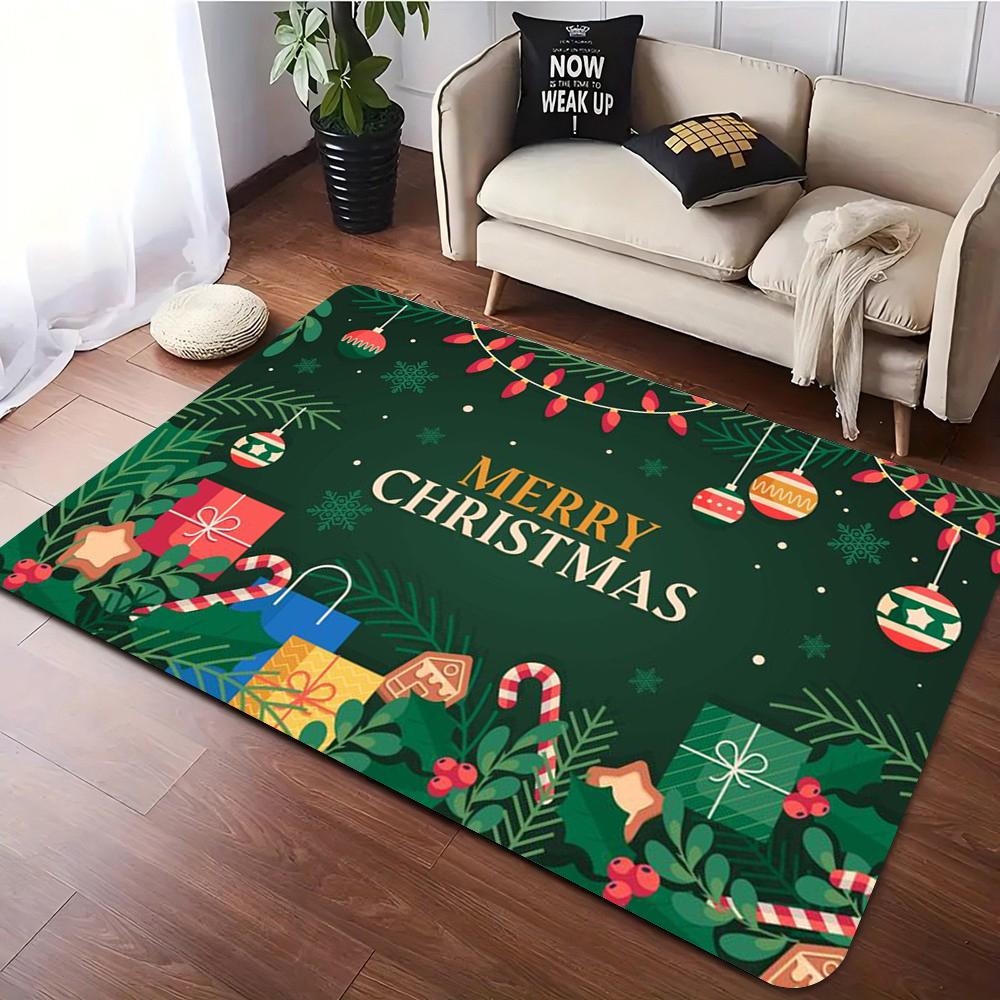 Christmas Seasonal Festival Gift Carpet Living Room Sofa Rug Home Bedroom Lounge Hallway FloorMat Festive Decor Home Accessories