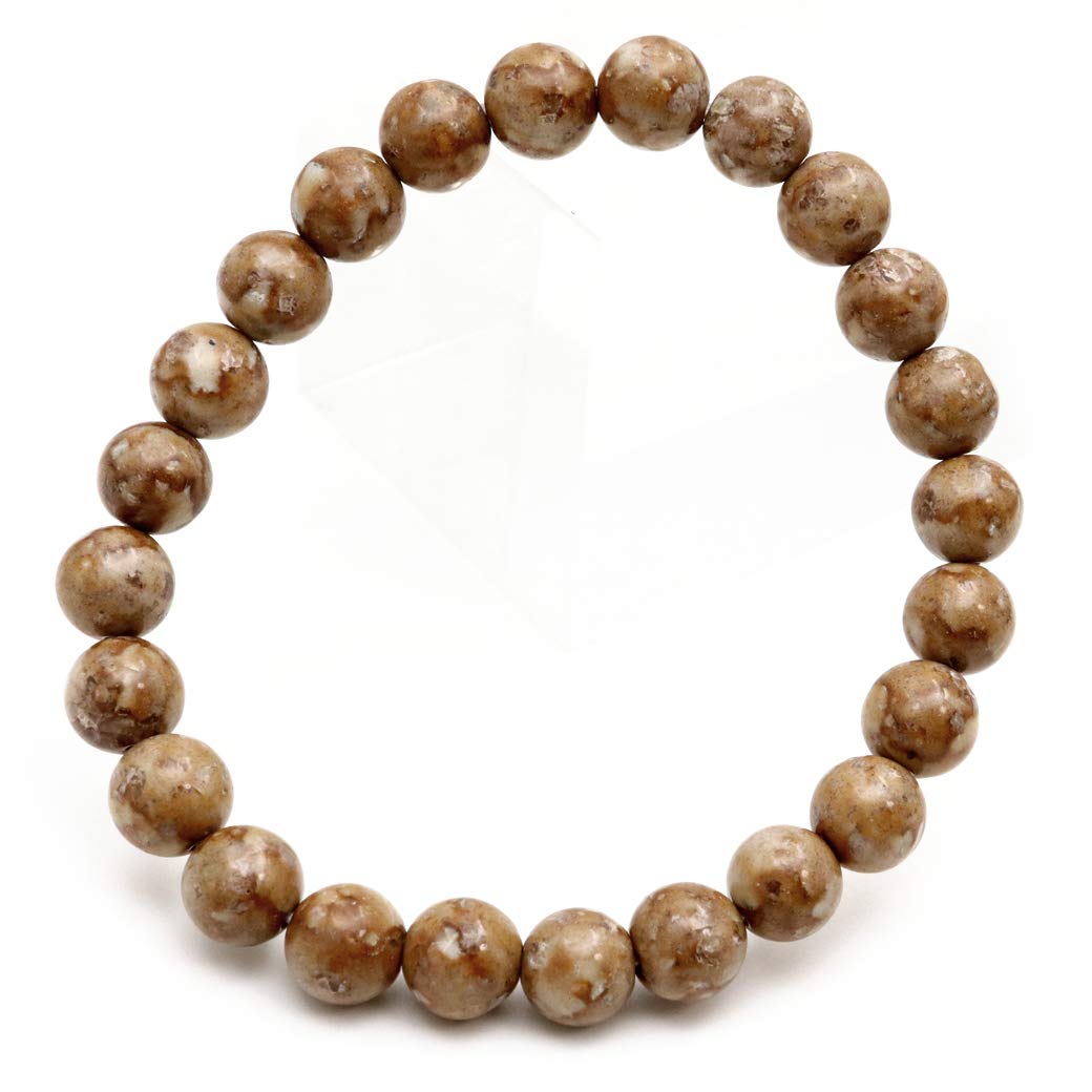 

Himekawa Medicinal Stone Bracelet 8mm Made in Niigata Prefecture Japanese Famous Stone with Certificate Inner Diameter 20cm [GOLD STONE] Itoigawa,