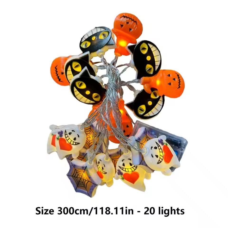 1PC Halloween LED String Lights Spider Web Ghost Pumpkin Festival Decoration Lamp Atmosphere Lighting For Holiday Home Decor