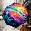 Colorful Galaxy Art Umbrella: Auto-Opening & Closing, Outdoor Protection, Lightweight and Durable Travel Accessory 129