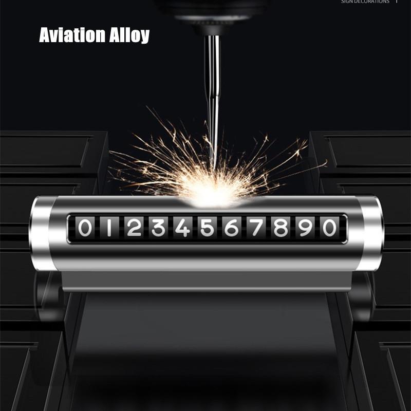 Metal Car Temporary Parking Card Universal Rotate Phone Number Plate Aluminum Stickers Park Stop In Car-styling Auto Accessories