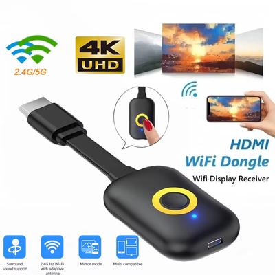 4K 1080P 2,4G/5G HDMI-kompatibler Videoempfänger Bildschirmsynchronisierung Drahtloses Wifi-Display TV-Stick Dongle-Adapter für TV-Projektor