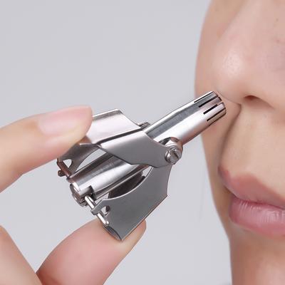 Trymer do nosa dla mężczyzn Trymer ze stali nierdzewnej do nosa Vibrissa Razor Shaver Zmywalny przenośny trymer do włosów w nosie i uszach
