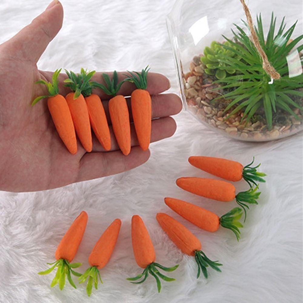 12Pcs Creative Mini Easter Carrots Handmade DIY Craft Artificial Foam Carrot Decorative Realistic Easter Carrot Pendant