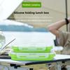 Silicone Lunch Box, Foldable Microwave Silicone Lunch Box, Refrigerator Storage Box, Food Preservation Box, Outdoor Foldable Lunch Box