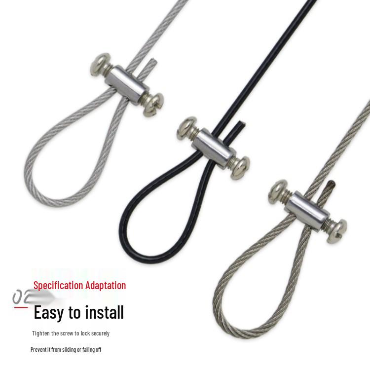 Adjustable Steel Wire Rope Lock for Hanging Lamps - Fastener Accessories and Buckles