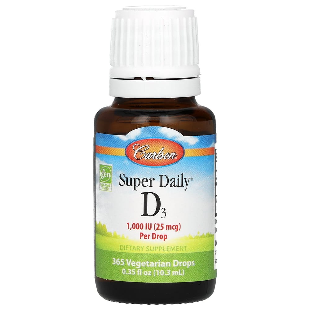 Carlson Labs Super Daily D3 25mcg (1000 IU) Liquid Drops 10.3ml (0.35 fl oz)
