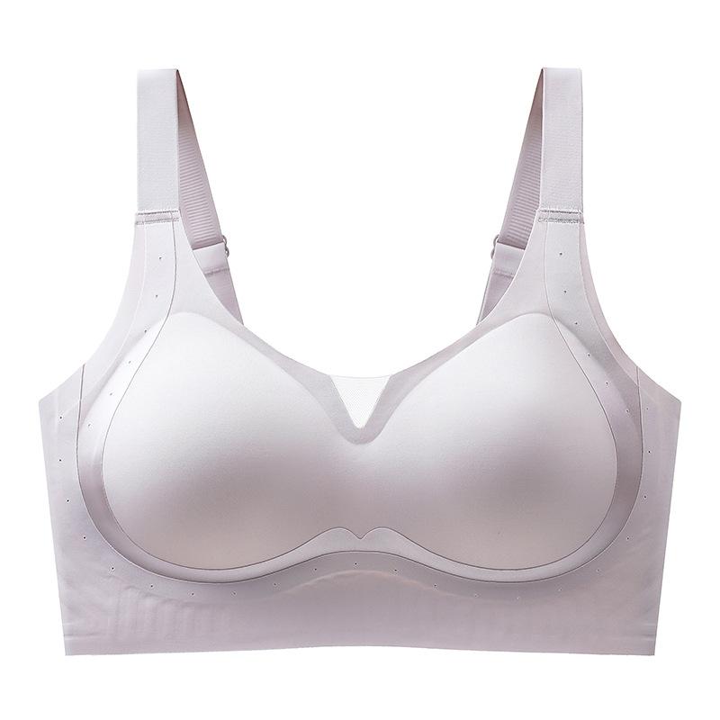 Underwear Summer Thin Women's Gathering Bra Top Support Anti Sagging Non Marking Bra Smooth Noodles Breathable Bra