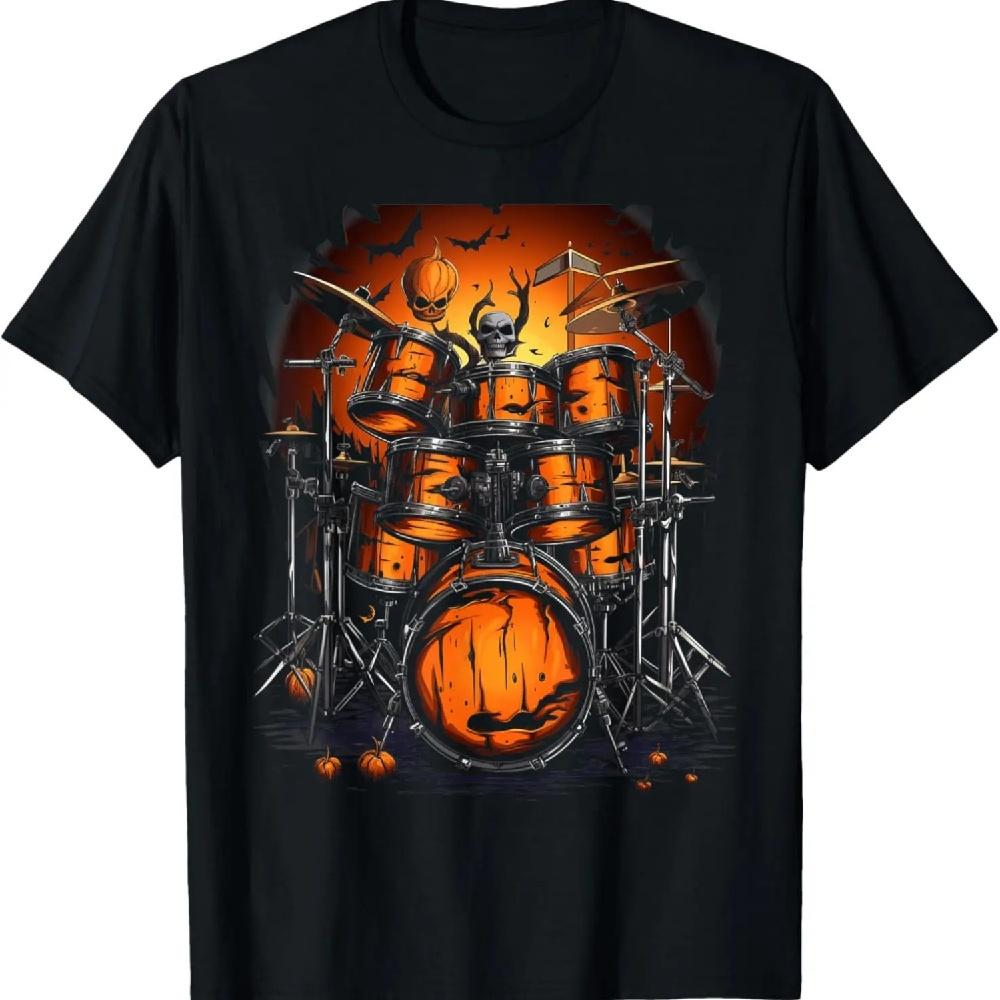 

Halloween Drums Skeleton Drummer Costume Music Lover T-Shirt XXXXXL