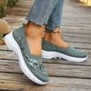 Damskie Buty Płaskie, Rozmiary Plus Size, Haftowane Buty Codzienne, Oddychające Tkane Fly Weave Wsuwane Buty Lazy dla Kobiet