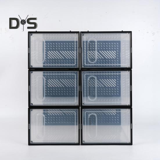 Velký organizér na boty Úložný box Stohovatelný design Prachotěsný Snadno se čistí Úsporný box na boty Průhledná vitrína s víkem