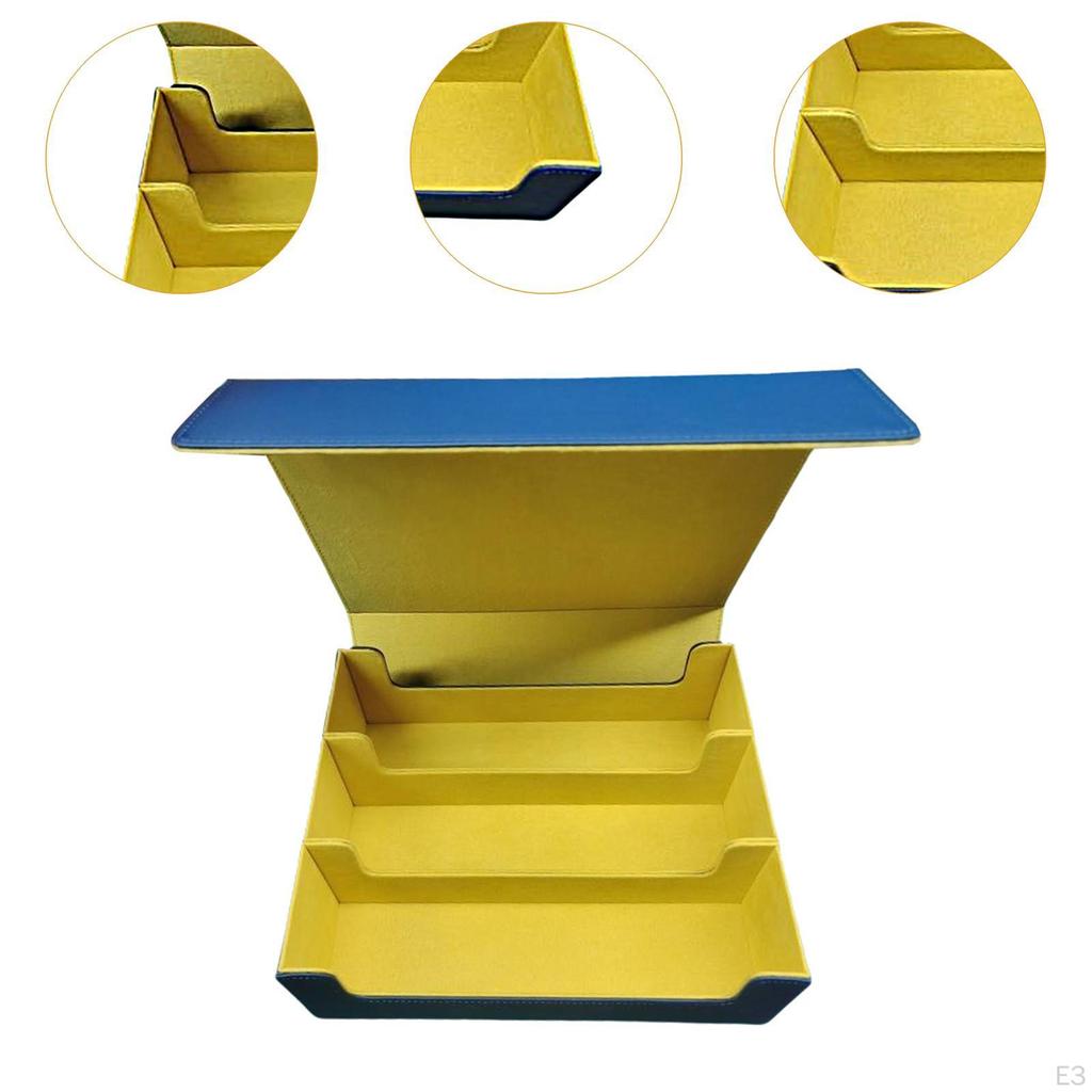 Trading Card Deck Box Case PU Leather Holder for Hockey Cards, Baseball