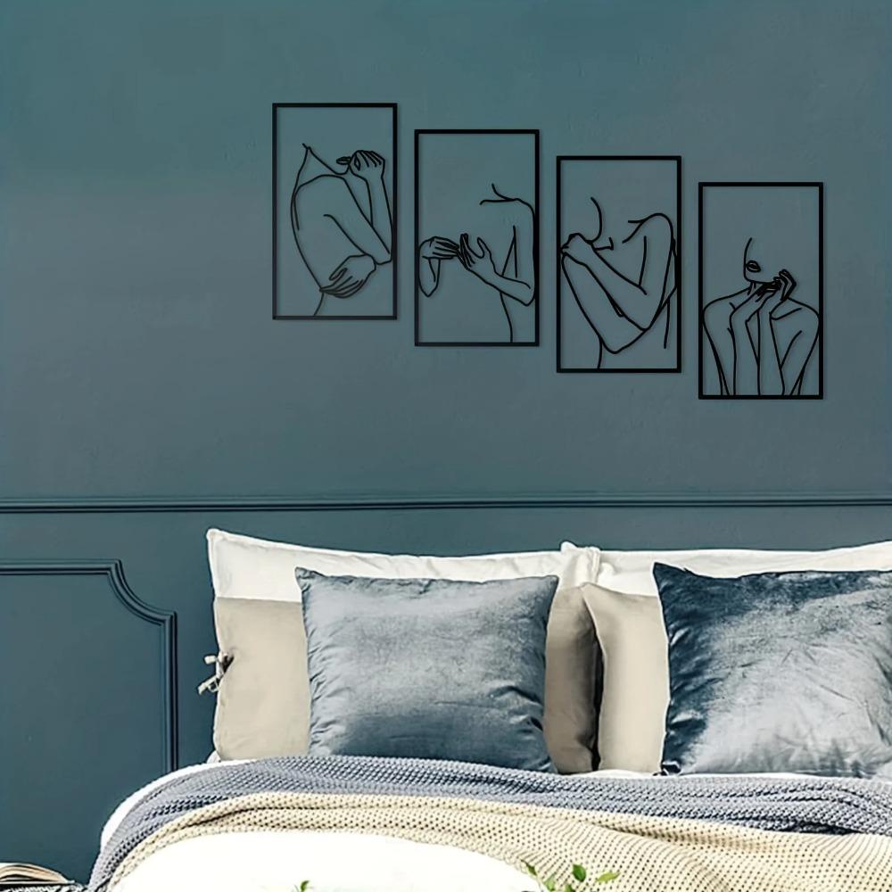 4-элементный черный металлический настенный декор - минималистский абстрактный элегантный — фото 6