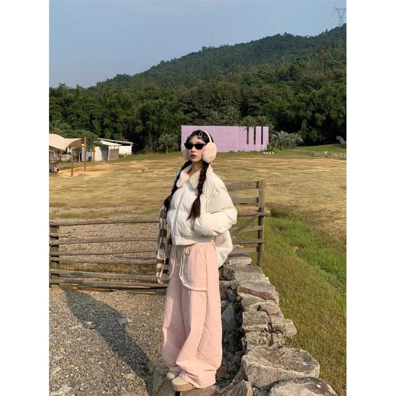 

Winter new blue retro down cotton clothes women s versatile short student bread clothes cotton-padded jacket XL синий