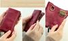 [IJUN] Vintage Key Case with Card Slots and Zipper, Handmade from Vegetable-Tanned Leather
