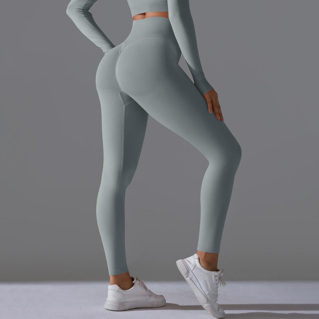 Nahtlose, hochtaillierte, nude Yogahose für Damen, pfirsichfarben, Po-lifting, eng anliegende Fitnesshose, schnelltrocknende Sport-Yoga-Bekleidung