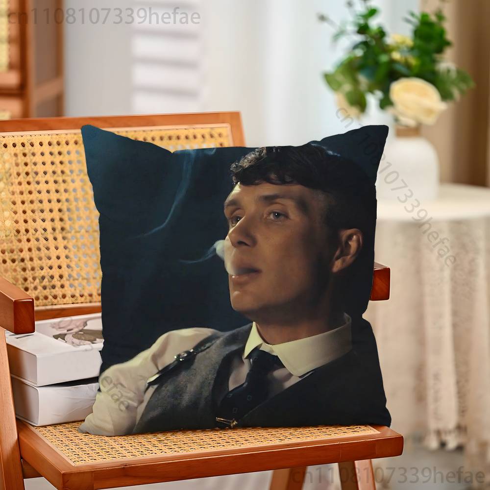 PPeaky BBlinders Movie Print Polyester Pillow Case for Valentine Gift Home Sofa Cushion Cover Decoration Custom