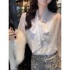 Women's Bowknot Lace Chiffon Blouse