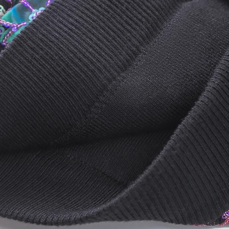 Spring Luxury Knitted Women Mini Skirt Elastic High Waist Sequined Embroidery Lace A-Line Skirts C-229