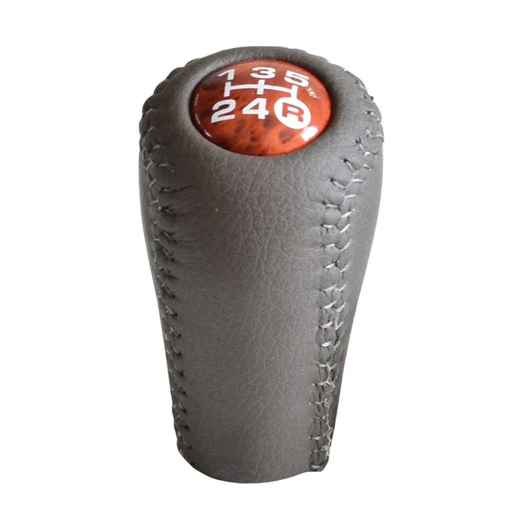 Gear Shift Knob 5 Speed Manual Transmission Leather Transfer Gear Shift Fit for Toyota Prado LC120 Land Cruiser Prado 2003-2009 Walnut-1