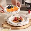 French Style Circular Ceramic Plates Home Breakfast Sandwiches Salad Plate High End Restaurants Pasta Plate Exquisite Tableware