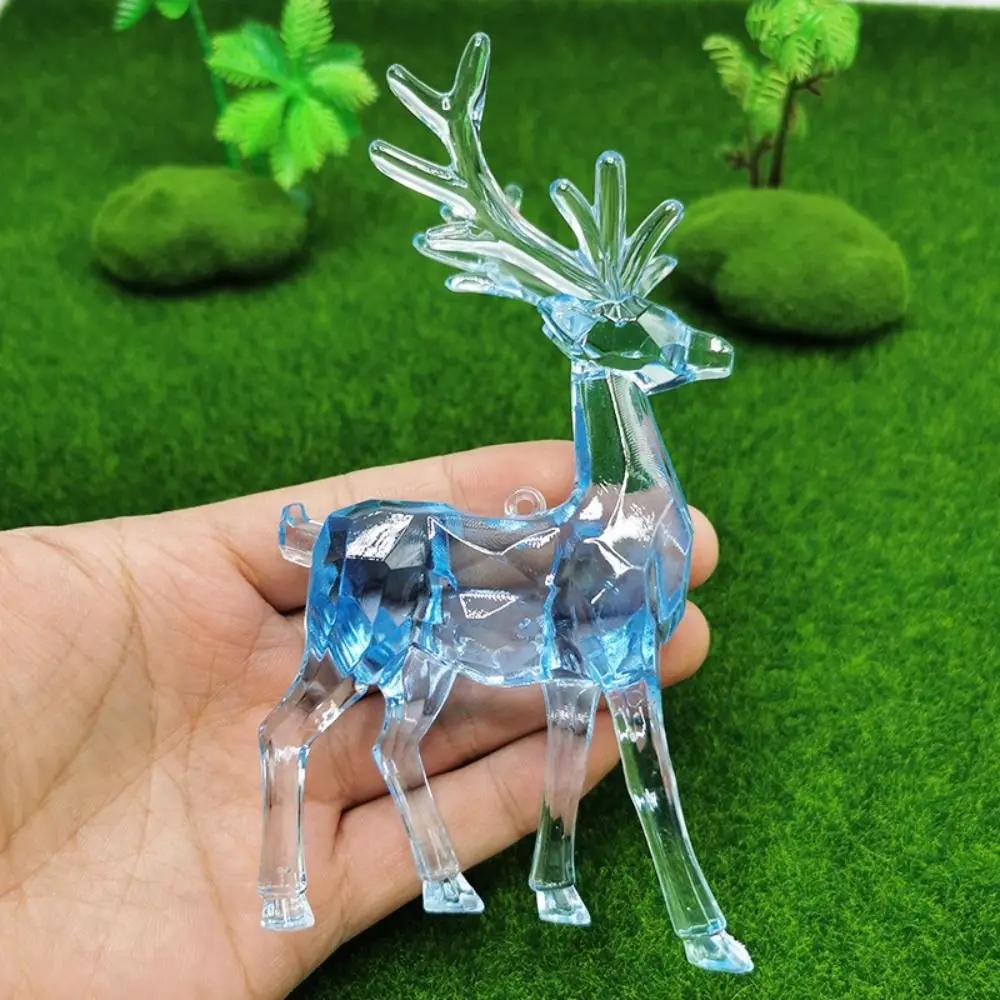 

Acrylic Christmas Reindeer Tabletop Decoration, Crystal Elk Figurine, Holiday Desk Centerpiece for Home Office Party Decor Gift синій