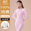 Langsha Women's 100% Cotton Thermal Underwear Set
