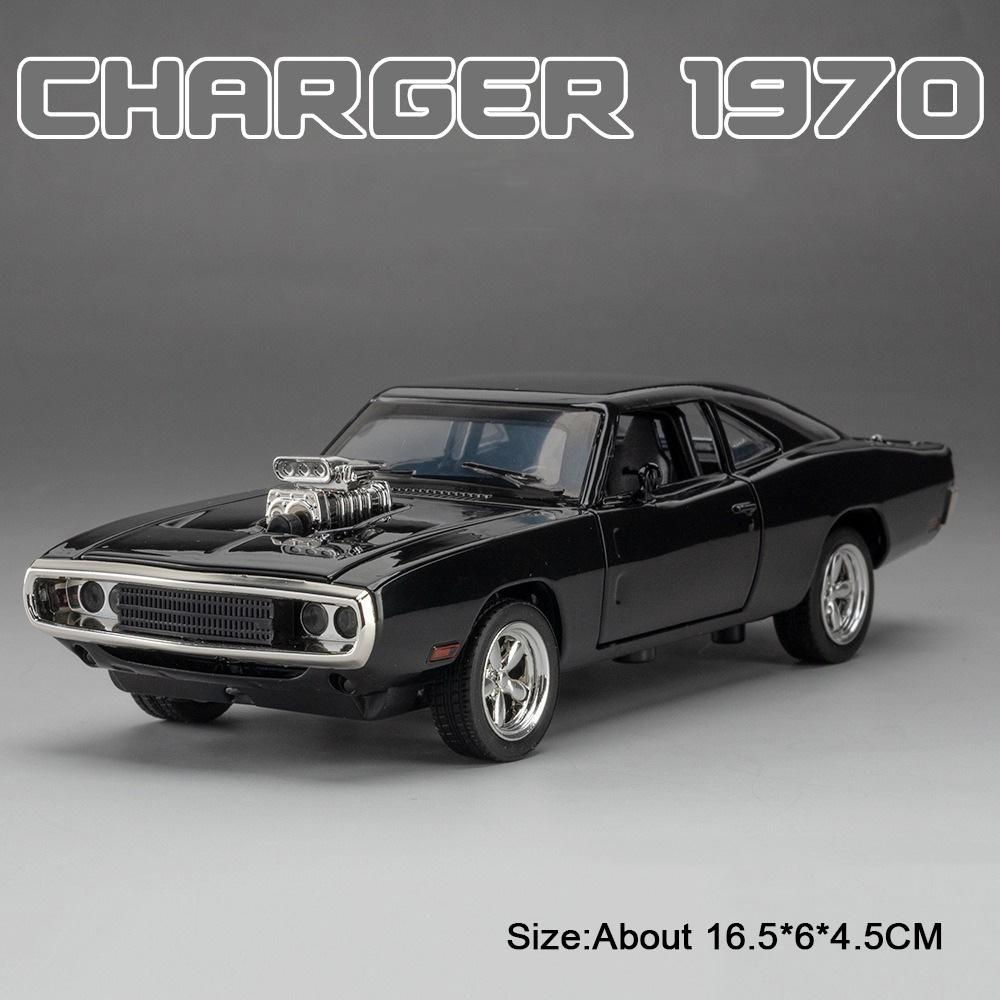 1:32 Mustang GT500 Charger 1970 Alloy Car Model Toy Sound and Light Feedback Ornaments Collection Models Children's Toys Gifts