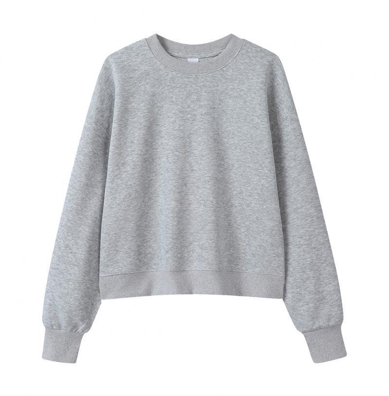 Silver Fox Velvet Women's 450g Heavyweight Hooded Sweatshirt - Short, Trendy Drop Shoulder Pullover for Autumn/Winter