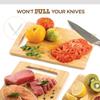 Bamboo Cutting Boards for Kitchen [Set of 3] Wood Cutting Board for Chopping Meat, Vegetables, Fruits, Cheese, Knife Friendly Serving Tray with Handle