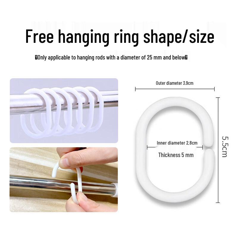 LIEI Waterproof Mildew-Proof Shower Curtain and Rod Set