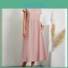 Cotton Linen Short Sleeve Dress With Pockets For Casual Summer Wear