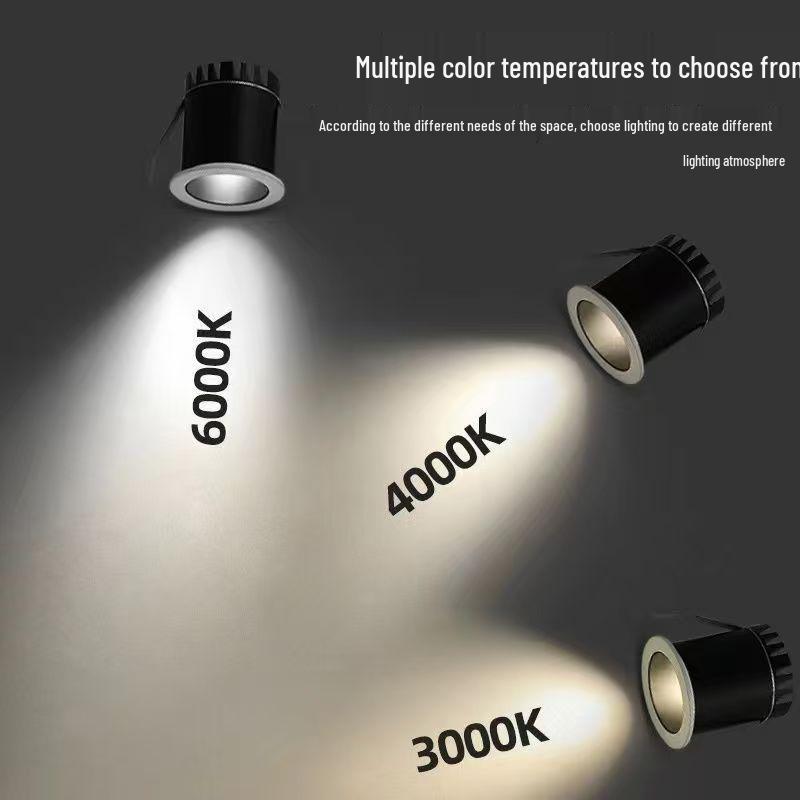 Mini Anti-Glare LED Cylinder Spotlight, 3cm Recessed Opening, 3W/5W, 40mm for Jewelry Display