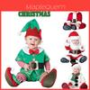 Kinder Weihnachtsmann Elf Samt Cosplay Kostüm Helles Strapazierfähiges Weihnachtsoutfit