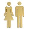 Panneau de Toilettes Plaqué Or 20x6cm Plaque de Porte de Salle de Bain Étiquette Homme Femme