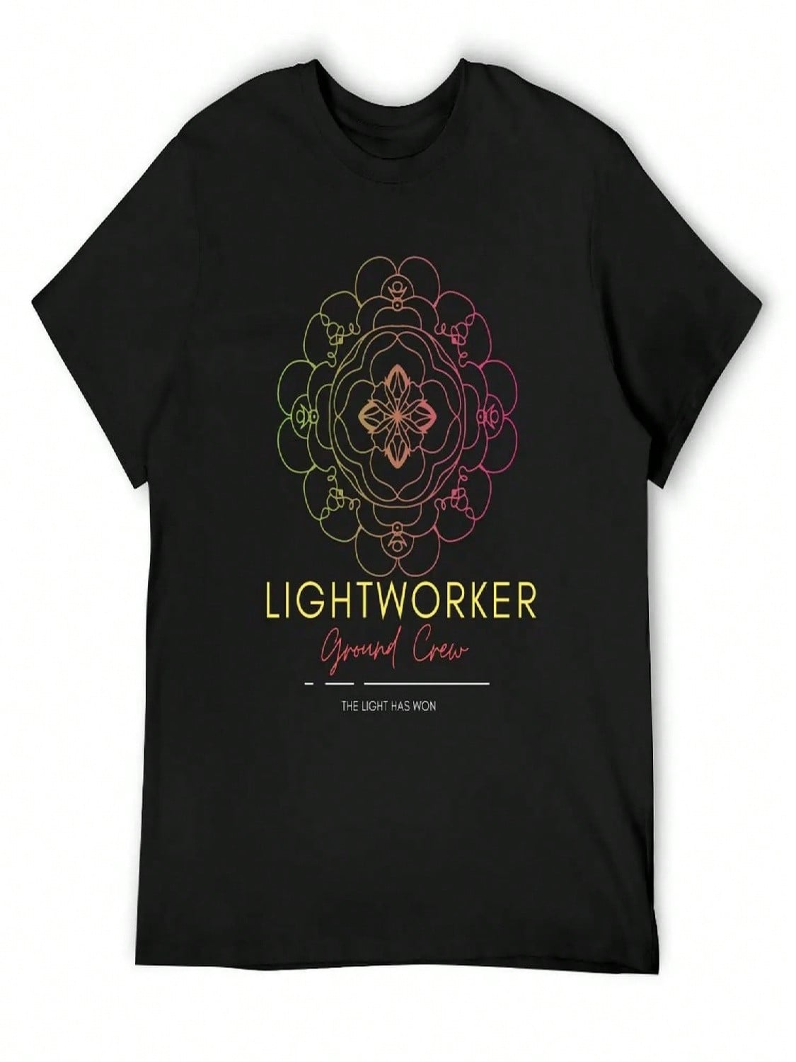Lightworker Crew Mandala T-Shirt Oversized Oversize T-Shirts Man Man Clothes Rapper Graphic Tees T Shirts unisex S разноцветный