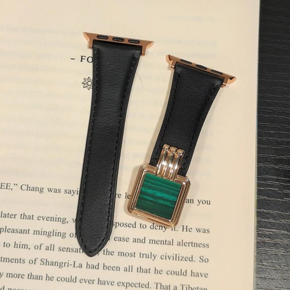 Lady Luxury Leather Strap for Apple Watch Serise11 42mm 46mm Malachite Band for Iwatch Serise10 9 8 7 6 5 4 Se 3 2 Elegant Ultra3 49mm Bracelet