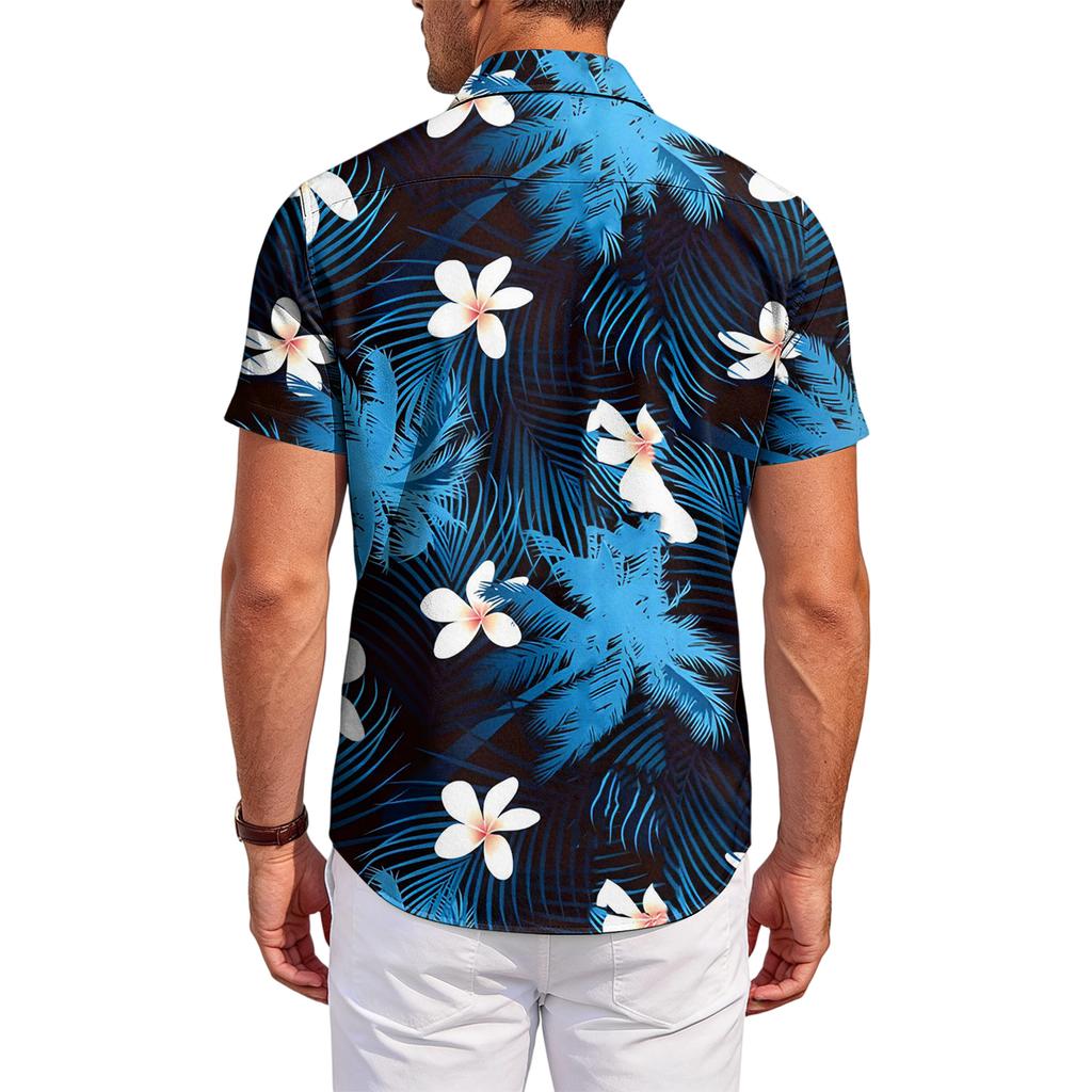 Men's Casual Fashion Printed Short,Sleeve Shirt