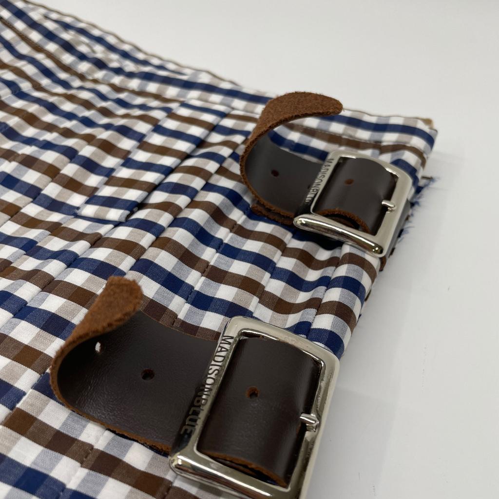 MADISON BLUE 23 year made MB231-6007 QUILT MAXI SKIRT M.GINGHAM skirt XS brown/navyUsed