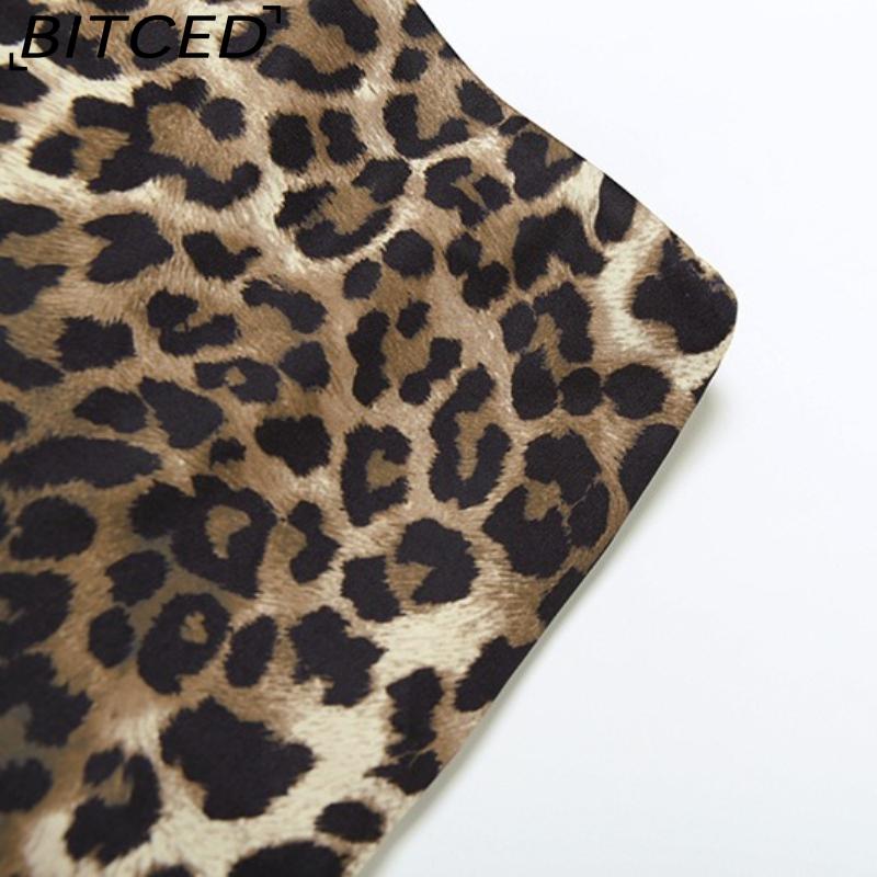 BITCED Frühlings Damen Einfarbig Slim-Fit Streetwear Low-Waist Leopardenmuster Rock