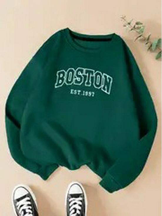 

Women s 2024 European & American Printed Round Neck Sweater XXXL зелёный