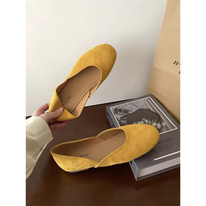 Fashion Women Suede Loafers Flat Heel Shallow Female Shoes Spring Summer Square Toe Basic Concise Women Loafers Casual Slip on Boat