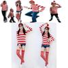 Ladies Adult Us Wheres Wally Wenda Costume Cartoon Waldo Cosplay Dress Fancy