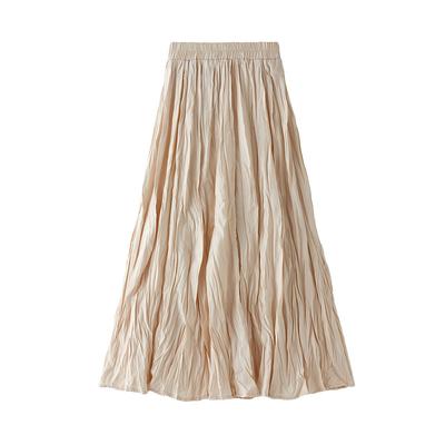 Autumn and Winter Women's Skirts Pleated Skirt Bustier Skirt Fall and Winter A-length Section of The Skirt Wrinkled Winter Skirt