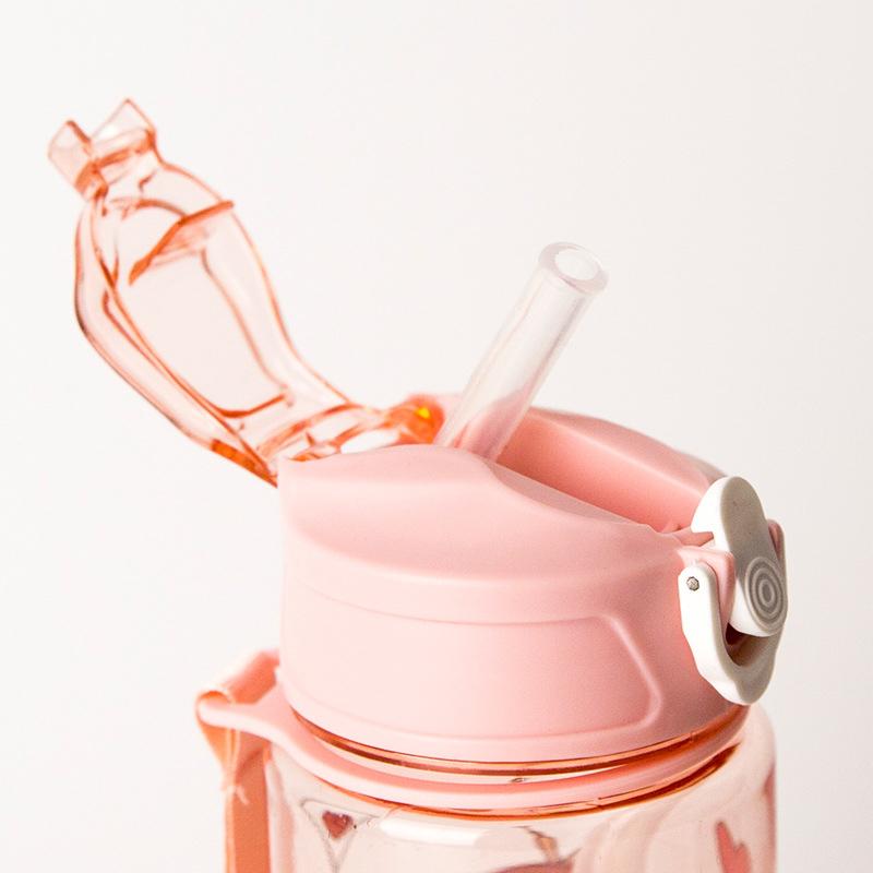 1 Piece Cartoon Capibala Cup With Straws Leakproof Water Bottle 400/750Ml Kids Water Sippy Cup Children'S Plastic Water Cup