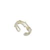 Bague Ouverte Réglable Feuille Dorée Branche pour Femmes - Petit Design Frais à Double Couche