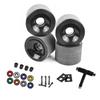 51mm PU Skateboard Wheels With Bearings Set Adults Kids Flat Deck Compatible Black Red Purple Green Orange