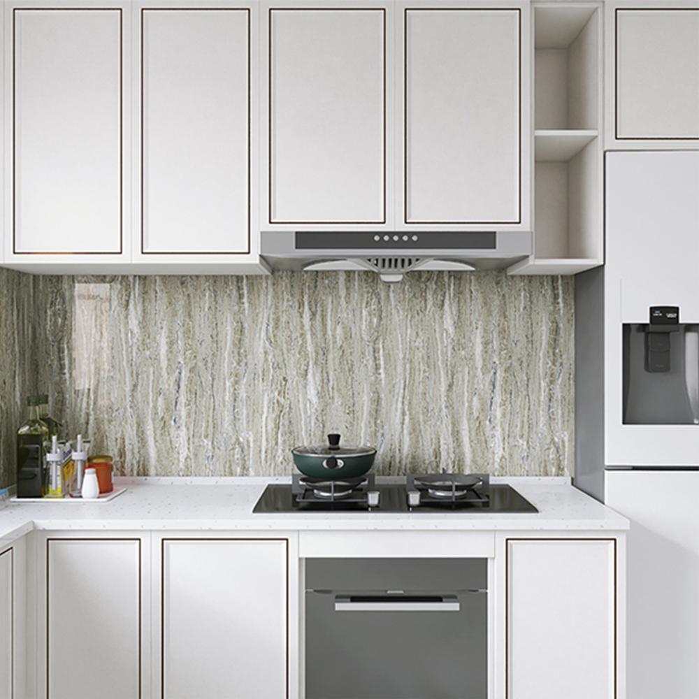 DIY Oil Proof High Temperature Resistance Marble Self Adhesive Waterproof Wall Stickers For Kitchen Decorative Film Home Decor